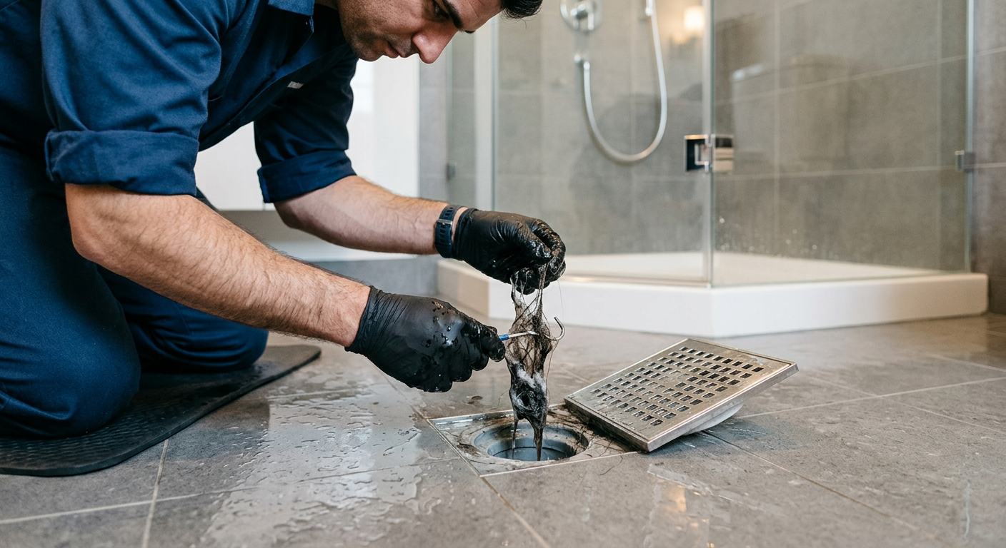 Débouchage de douche bouchée par un plombier à Torcy 77